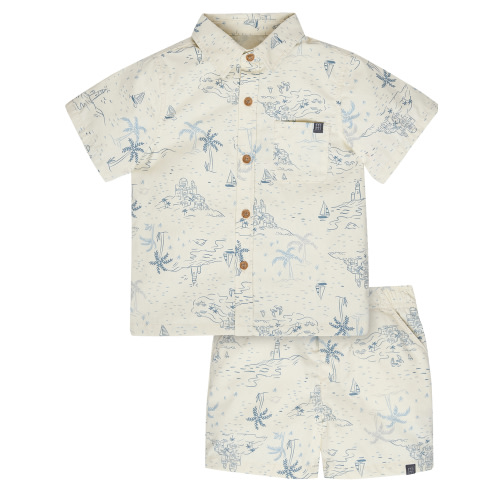 Modern Moments by Gerber Toddler Boy Resort Shirt and Short Outfit Set, 2-Piece, 12 Months - 5T