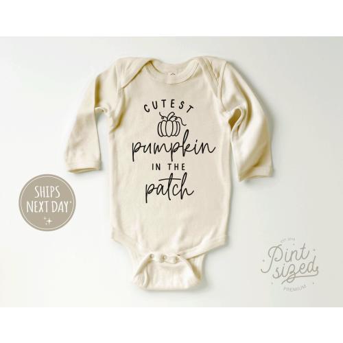 Cutest Pumpkin In the Patch Onesie® - Fall Bodysuit - Halloween Natural Baby Onesie®