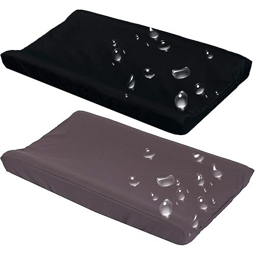 Belsden 2 Pack Waterproof Changing Pad Cover, Soft Microfiber Diaper Change Table Sheets for Baby Boys and Girls, Fit 32" x 16" Changing Pad, Machine Washable Durable, Black & Dark Grey