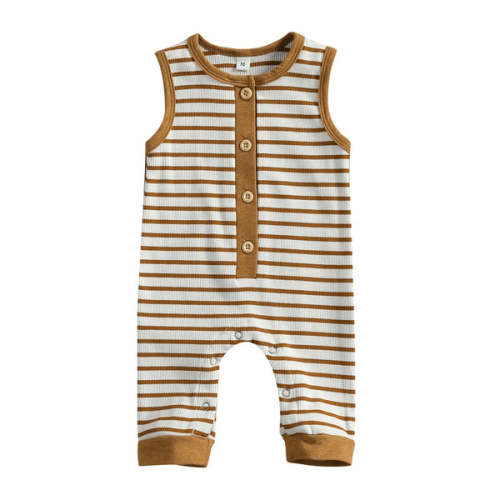 Owen Striped Romper in cream