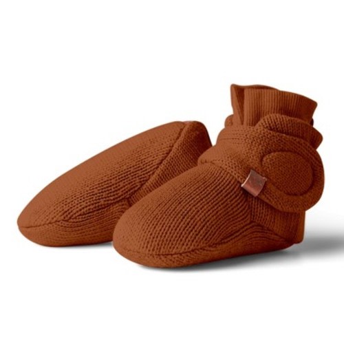 Goumi Organic Knit Stay On Baby Boots, Color: Clay, Size: 3-6m