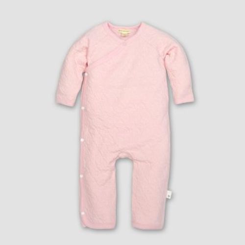 Burt's Bees Baby® Girls' Organic Cotton Quilted Bee Wrap Front Jumpsuit - Blossom 0-3M