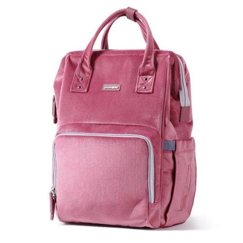 Corduroy Diaper Backpack-pink