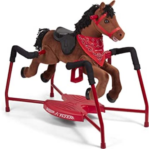 Radio Flyer Chestnut Plush Interactive Riding Horse Kids Ride On Toy, Toddler Ride On Toy For Ages 2-6 Years