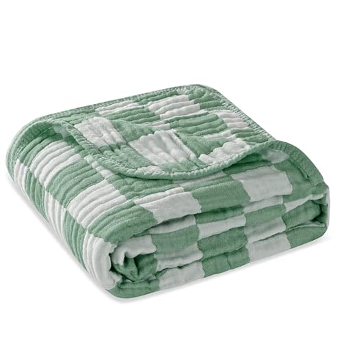 HardNok Ultra Soft Muslin Baby Blanket, Made of Viscose from Bamboo and Muslin from Cotton, A Versatile Swaddle and Bed Blanket for Babies, Toddlers, Boys, and Girls (1 Pack).