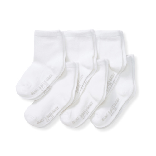 Solid Organic Cotton Baby Crew Socks 6 Pack
