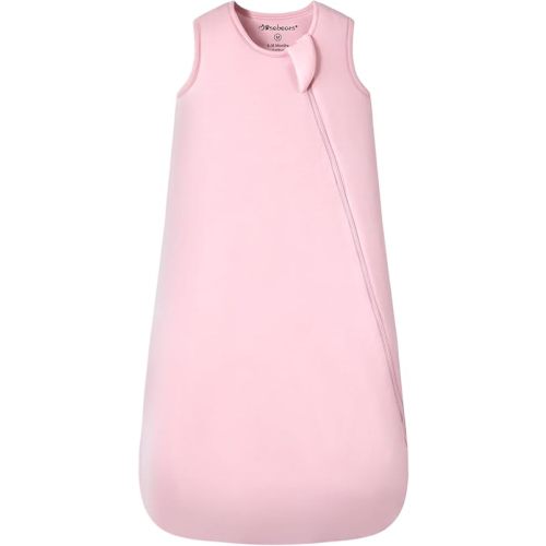Mosebears Unisex Rayon Made from Bamboo Sleep Sack with 2-Way Zipper,2.5 Tog Baby Winter Sleep Sack (Blush,0-6 Months)
