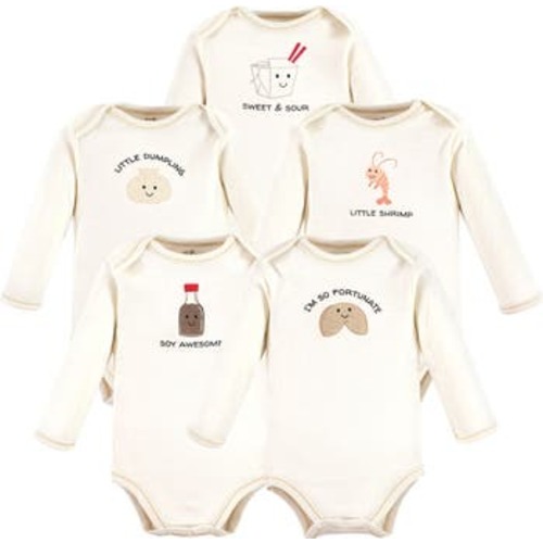 Organic Cotton Long-Sleeve Bodysuits, 6-9M