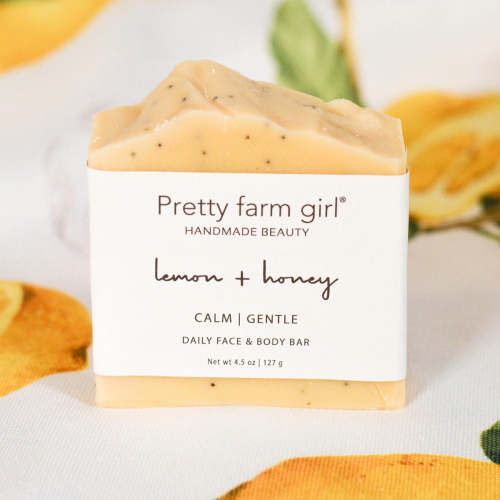 Lemon + Honey + Poppy Seed Handmade Tallow and Goat Milk Soap Bar