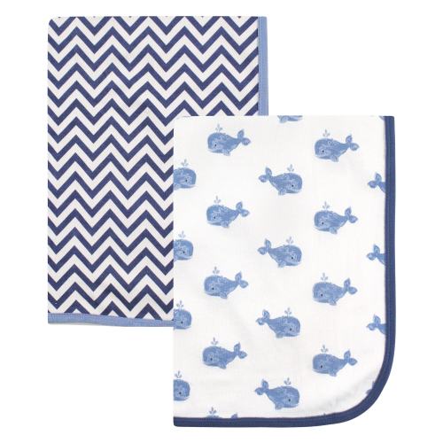 Hudson Baby Infant Boy Cotton Swaddle Blankets, Whale, One Size - Whale - One Size