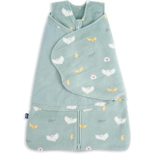HALO Harry Potter Microfleece Sleepsack Swaddle, 3-Way Adjustable Swaddle Blanket for Newborn and Infants, TOG 3.0 for Cold Climates, Harry Potter Hedwig, Small, 3-6 Months