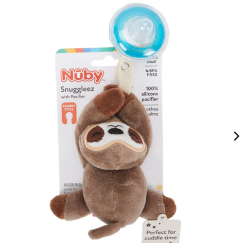 Snuggleez Plush Pacifier Holder |Sloth|PB107730125000||