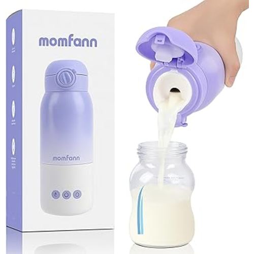 Portable Bottle Warmer for Travel Dual Heating Modes Precise 5-Level Temperature Control Long-Lasting Battery Ideal for Breastmilk, Formula & Water, Violet