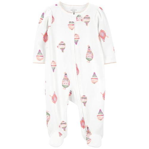 Baby Hot Air Balloon 2-Way Zip Sleep & Play Pajamas - 9M - Style,Ivory
