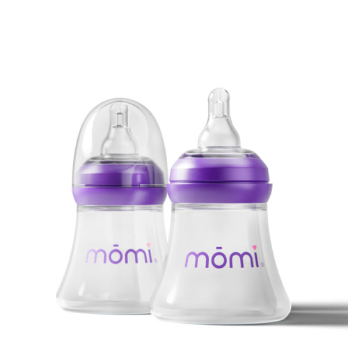 mōmi breast-like bottle, 5oz 2-set glass