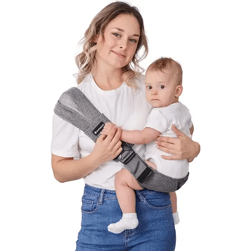 Toddler Sling, Ergonomic Baby Sling Carrier with Adjustable Strap, Soft Padding & Non-Slip Hip Seat, Perfect for Infant and Toddler(7-44 lbs), Premium Cotton (Steel Gray)