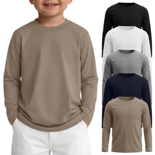 5 Pack Toddler Boys Long Sleeve Shirts