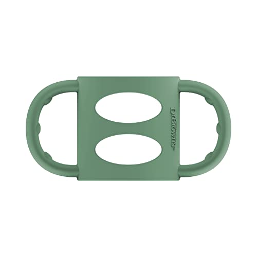 Dr. Brown's Milestones 100% Silicone Baby Bottle Handles, Narrow, Removable Easy-Grip Transitional Sippy Cup Handles, Green, 4m+, 1 Pack