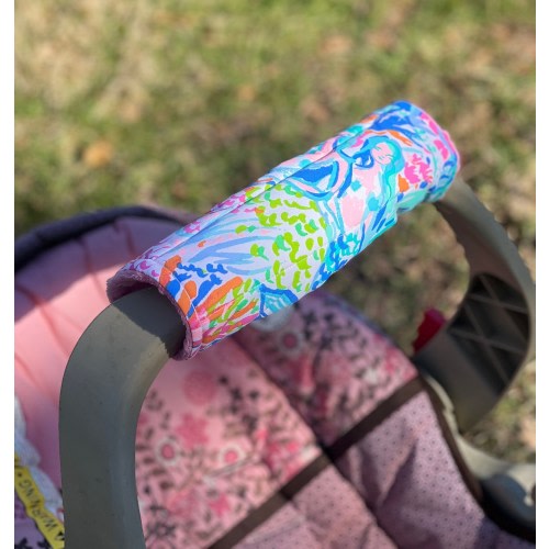 Reversible Car Seat Handle Cover - Car Seat belt Cover - Baby Shower Gift - Mermaids, Orchids, Elephants, Pineapples