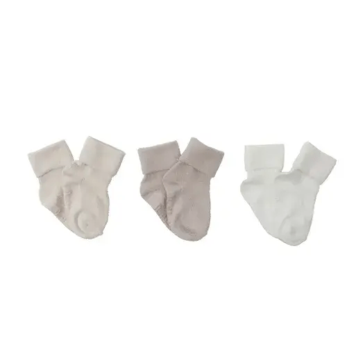 Bilbi 3 Pack Cozy Turn Top Sock Natural | Baby Bunting AU