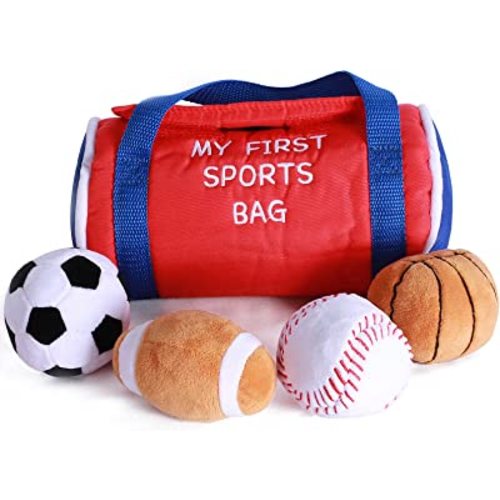 Obami My First Sports Bag Baby, 4 Tiny Cloth Balls, Interesting and Rich Sport Balls for Early Education Baby Toy
