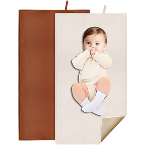 2 Pack Portable Baby Changing Mat, Soft and Easy to Wipe Diaper Changing Pad for Baby Travel or Home (67-07)