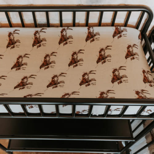 Sagebrush Longhorn Bamboo Muslin Changing Pad Cover – Cowkid Clothing Company