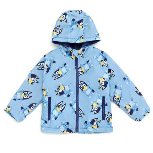 Bluey Zip Up Waterproof Hooded Rain Jacket Coat Toddler