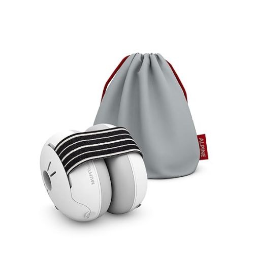 Alpine Muffy Baby Ear Protection for Babies and Toddlers up to 36 Months - CE & ANSI Certified - Noise Reduction Earmuffs - Comfortable Baby Headphones Against Hearing Damage & Improves Sleep - Black