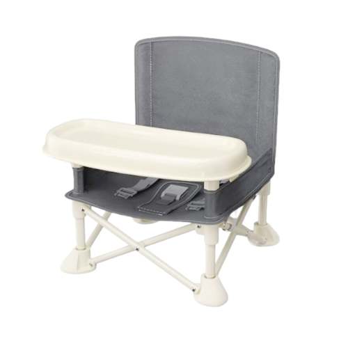 Portable Baby Chair | Camp Chair | Booster Seat With Removable Tray (Grey)