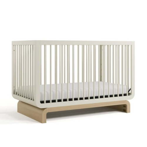 Storkcraft Santorini 5-in-1 Convertible Baby Crib, Frosted Oat with Driftwood