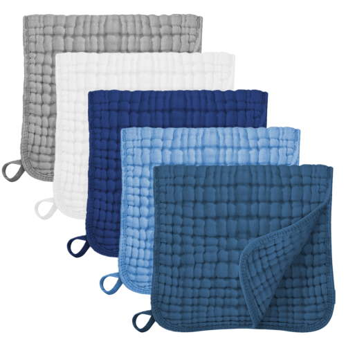 VOMARHUG Muslin Burp Cloths for Baby,100% Cotton Burping Cloths for Boys Girls,Large 20''X10'' Extra Soft and Absorbent 5 Pack