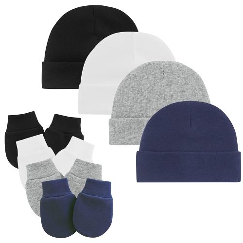 Zando Baby Hats and Mittens Newborn Hospital Hat Essentials Warm Knit Beanie Safety Anti-Scratch for Boys Girls 0-6M