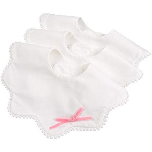 Bamery Baby Bandana Bibs White Cotton Drool Bibs for Drooling and Teething Absorbent for Boy Girl