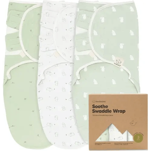 KeaBabies 3-Pack Organic Baby Swaddle Sleep Sacks - Newborn Swaddle Sack, Ergonomic Baby Swaddles 0-3 Months, Swaddles for Newborns,Baby Sleep Sack,Baby Swaddle Blanket Wrap,Baby Essentials (Bunnies)