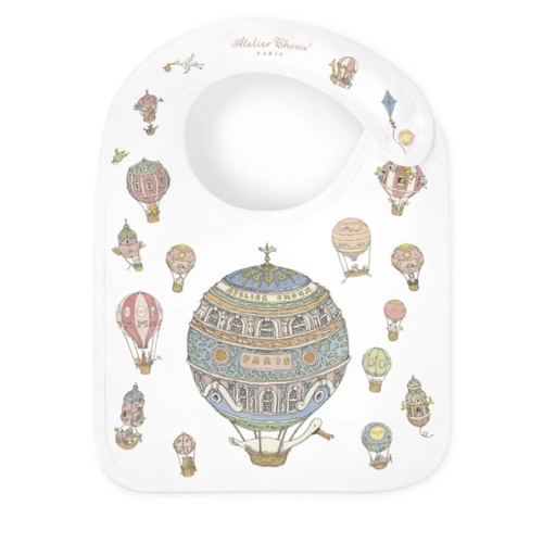 Satin bib – Hot Air Ballons - Atelier Choux