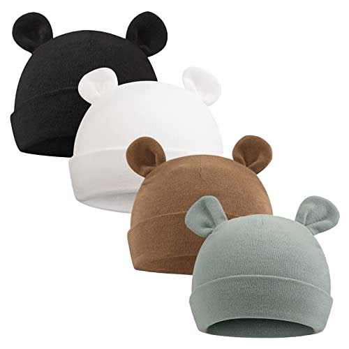 Pesaat Newborn Hospital Hat 0-12Months Preemie Boys Girls Beanie Solid Infant Baby Hats Autumn Winter