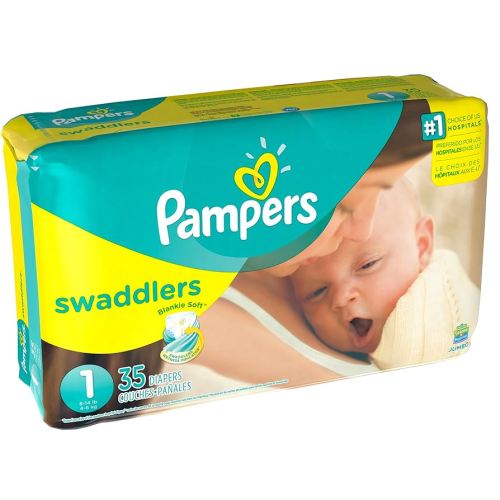 Pampers Swaddlers Diapers Newborn Size 1 (8-14 lb), 35 Count, Jumbo