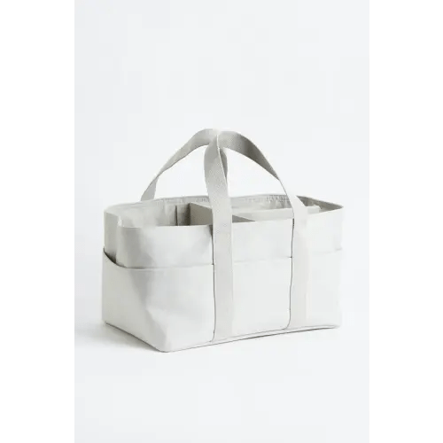 Cotton Canvas Changing Bag, Light gray