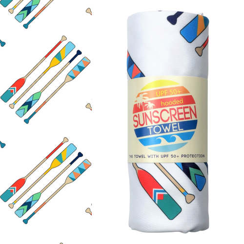 Kids UPF 50+ Sunscreen Towel with Hood (Oars)