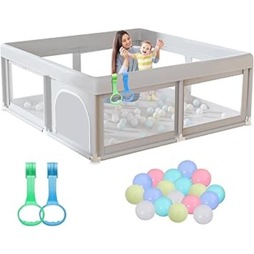 50 x 50 inch Baby Playpen with Ocean Balls Small Playpen for Babies and Toddlers Baby Fence Playards