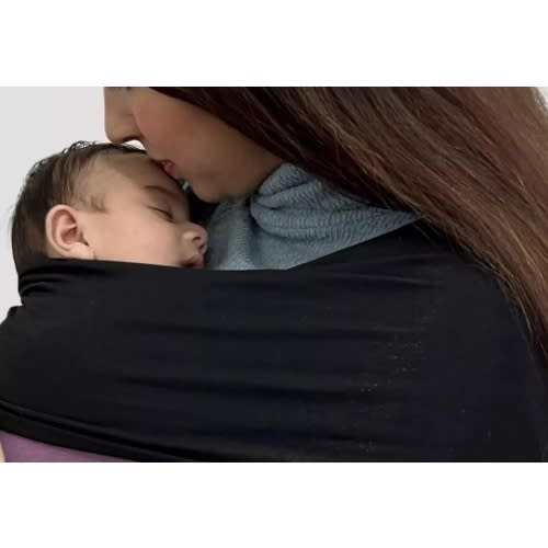 Baby Wrap Carrier, Perfect Baby Carrier Wrap Sling for Newborn and Infant up to 35 lbs. - S/M/L BLACK / MAUVE
