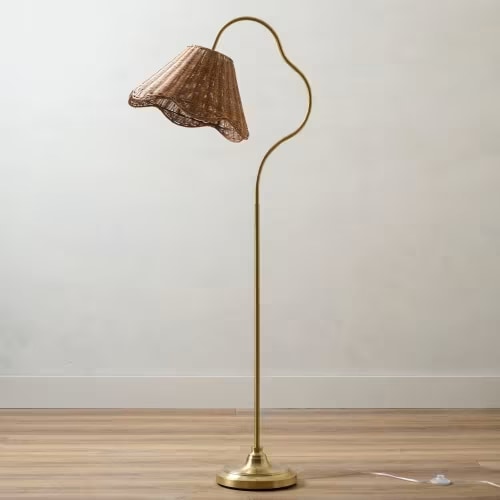 Lucinda Floor Lamp with Woven Shade - Magnolia