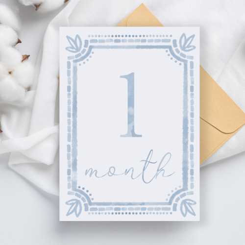 Watercolor Blue Baby Milestone Cards | First Year Milestone Cards | Baby Gift | Baby Monthly Growth Cards | Baby Boy First Year | DIGITAL