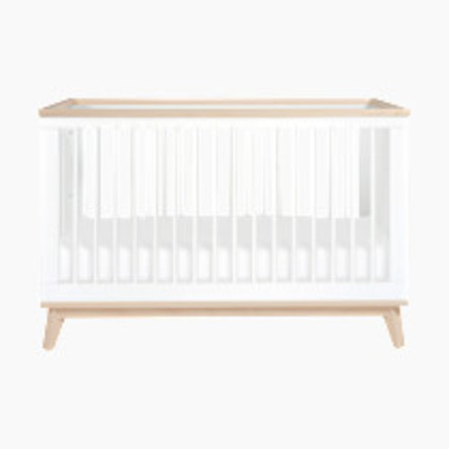 babyletto Scoot 3-in-1 Convertible Crib with Toddler Bed Conversion Kit - White/Washed Natural