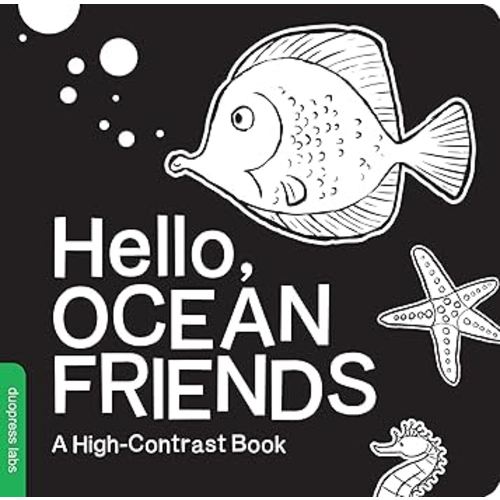 Hello, Ocean Friends: A Black-and-White Board Book for Babies That Helps Visual Development (High-Contrast Books)