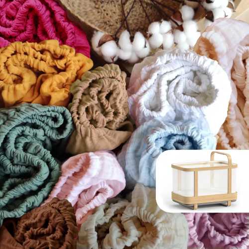 Organic Sheet for Cradlewise : Handmade Muslin Cotton Bassinet Sheet, Soft & Breathable