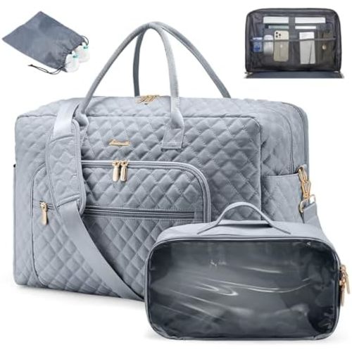 LOVEVOOK Travel Duffle Bag, Weekender Bag for Women with Toiletry Bag Carry on Overnight Bag with Laptop Compartment, Yoga Gym Bag with Wet Pocket Shoe Bag, Hospital Bag for Labor and Delivery