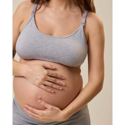 French Terry Maternity & Nursing Bralette | Grey Heather - Kindred Bravely