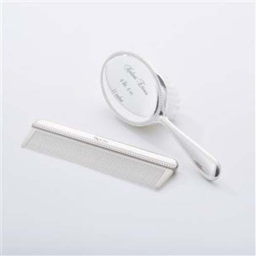 Engraved Baby Beaded Comb and Brush Set